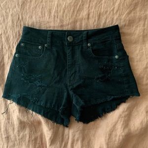 Black American Eagle Hi Rise Shorts